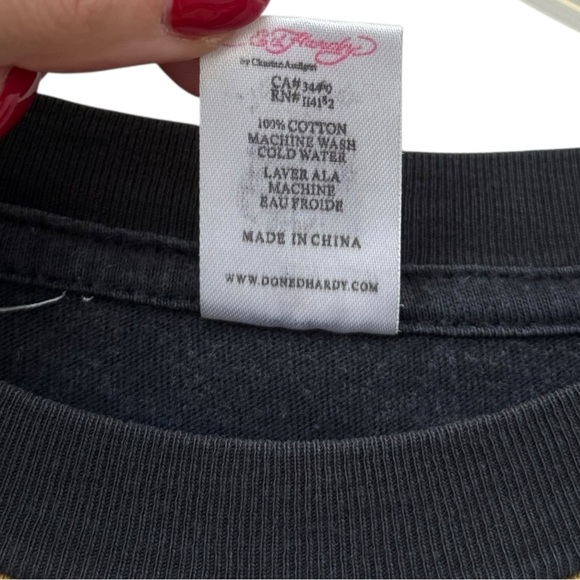 Vtg Y2K Ed Hardy by Christian Audigier AOP T-Shirt Youth Size XXL = Men’s Small - Picture 4 of 6